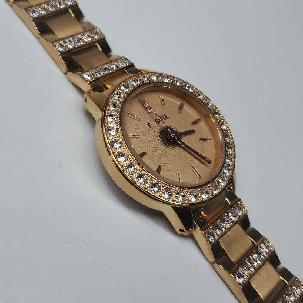 Fossil Watch ES3020 Jesse Rose Gold Stainless Steel Crystal Bezel Watch Parts